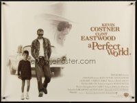 3b539 PERFECT WORLD DS British quad '93 Clint Eastwood, Kevin Costner & T.J. Lowther!