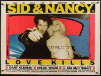 3b546 SID & NANCY British quad '86 Gary Oldman & Chloe Webb, punk classic directed by Alex Cox!