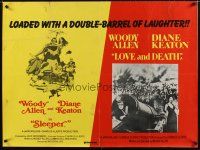 3b549 SLEEPER/LOVE & DEATH British quad '70s wacky Woody Allen double-bill!