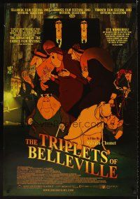 3b002 TRIPLETS OF BELLEVILLE Canadian 1sh '03 Les Triplettes de Bellville, great cartoon art!