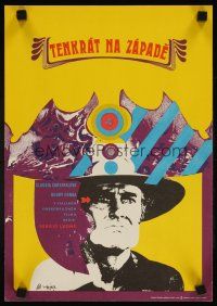 3b062 ONCE UPON A TIME IN THE WEST Czech 11x16 '73 Sergio Leone, cool art by Vajec!