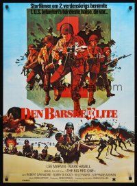 3b586 BIG RED ONE Danish '80 directed by Samuel Fuller, Lee Marvin, Mark Hamill in WWII!