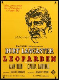 3b681 LEOPARD Danish '65 Luchino Visconti's Il Gattopardo, cool art of Burt Lancaster!