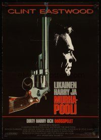3b012 DEAD POOL Finnish '88 Clint Eastwood as tough cop Dirty Harry, cool smoking gun image!