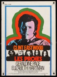 3b262 BEGUILED French 15x21 '71 cool different psychedelic art of Clint Eastwood, Don Siegel