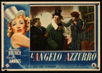 3b152 BLUE ANGEL Italian 13x18 pbusta R50s border art of Dietrich, Emil Jannings as clown!