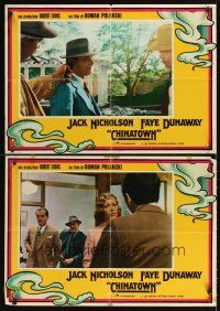 3b156 CHINATOWN set of 10 Italian photobustas '74 Jack Nicholson & Faye Dunaway, Roman Polanski!