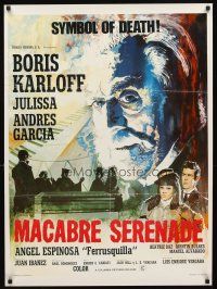 3b022 HOUSE OF EVIL Mexican poster '68 wonderful huge headshot artwork of Boris Karloff!