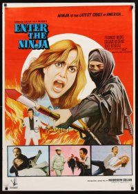 3b045 ENTER THE NINJA Pakistani '81 human killing machines, Franco Nero, cool ninja artwork!