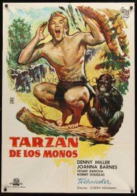 3b084 TARZAN THE APE MAN Spanish '61 Edgar Rice Burroughs, Denny Miller in title role!
