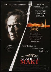 3b203 ABSOLUTE POWER DS Swedish '97 great image of star & director Clint Eastwood!