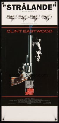 3b224 DEAD POOL Swedish stolpe '88 Clint Eastwood as tough cop Dirty Harry, smoking gun image!