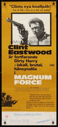 3b233 MAGNUM FORCE Swedish stolpe '73 Clint Eastwood is Dirty Harry pointing his huge gun!