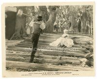 3c015 ABRAHAM LINCOLN 8x10 still '30 Walter Huston as Abe splitting logs, D.W. Griffith!