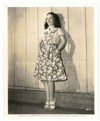 3c038 ANN BLYTH 8x10 still '46 full-length smiling in flower print dress leaning against wall!