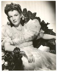 3c051 ANNE BAXTER deluxe 7.75x10 still '40s great close portrait seated in ornate wooden chair!