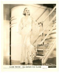 3c169 CLAIRE TREVOR 8x10 still '30s full-length smiling portrait in beautiful evening gown!