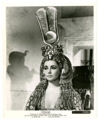3c175 CLEOPATRA 8x10 still '64 great c/u of sexy Elizabeth Taylor in elaborate headdress!