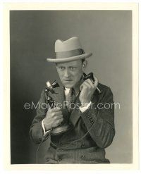 3c181 CONRAD NAGEL 8x10 still '20s great close up wearing suit, tie & hat holding telephone!