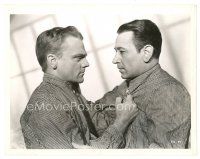 3c244 EACH DAWN I DIE 8x10 still '39 c/u of convict James Cagney getting tough with George Raft!
