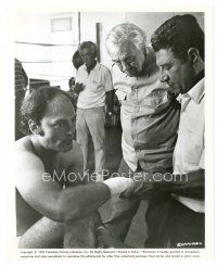 3c275 FAT CITY candid 8x10 still '72 director John Huston talking with Stacy Keach by boxing ring!