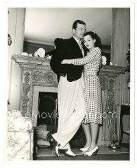 3c388 HEDY LAMARR 8x10 still '44 at home with husband John Loder by their ornate fireplace!