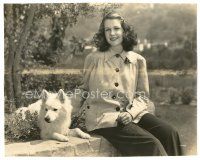 3c391 HELEN PARRISH 7.25x9.25 still '30s portrait with her cute dog Frosty by Ed Estabrook!