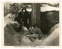 3c524 KLONDIKE 8x10 still '32 hunter with gun finds Lyle Talbot on ground in Alaska woods!