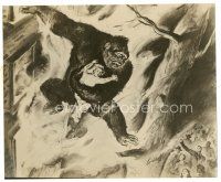 3c630 MIGHTY JOE YOUNG 7.25x9 still '49 1st Harryhausen, cool Widhoff art of ape rescuing girl!