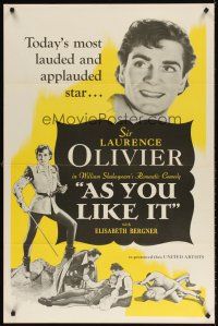 3f054 AS YOU LIKE IT 1sh R49 Sir Laurence Olivier in William Shakespeare's romantic comedy!
