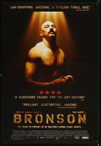 3f111 BRONSON DS 1sh '08 Nicolas Winding Refn, cool image of Tom Hardy in title role!