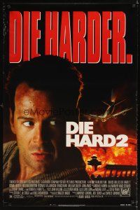 3f188 DIE HARD 2 1sh '90 tough guy Bruce Willis is in the wrong place at the right time!