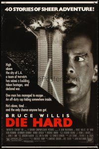 3f187 DIE HARD 1sh '88 Bruce Willis vs twelve terrorists, action classic!