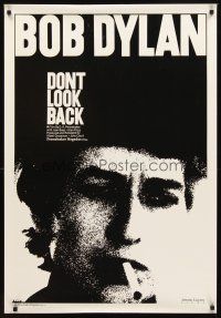3f194 DON'T LOOK BACK 1sh R98 D.A. Pennebaker, c/u of Bob Dylan with cigarette in mouth!