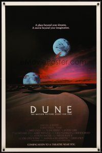 3f195 DUNE advance 1sh '84 David Lynch sci-fi epic, best image of two moons over desert!