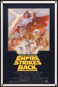 3f210 EMPIRE STRIKES BACK 1sh R81 George Lucas sci-fi classic, cool artwork by Tom Jung!
