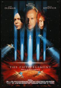 3f240 FIFTH ELEMENT DS 1sh '97 Bruce Willis, Milla Jovovich, Oldman, directed by Luc Besson!