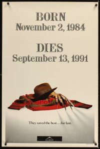 3f253 FREDDY'S DEAD style A teaser DS 1sh '91 cool image of Krueger's sweater, hat, and claws!