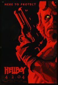 3f321 HELLBOY teaser 1sh '04 Mike Mignola comic, Ron Perlman, here to protect!