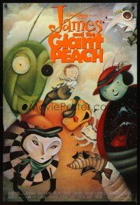 3f387 JAMES & THE GIANT PEACH DS 1sh '96 Disney fantasy cartoon, Lane Smith art of cast!