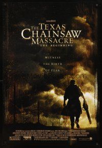 3f773 TEXAS CHAINSAW MASSACRE THE BEGINNING DS 1sh '06 horror prequel, the birth of fear!