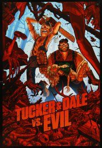 3f804 TUCKER & DALE VS. EVIL teaser 1sh '10 wonderful wacky artwork of Tyler Labine & Alan Tudyk!