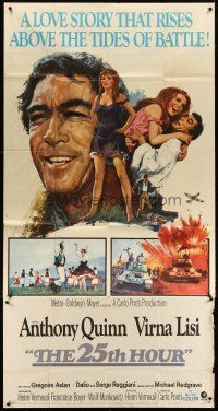 3d474 25th HOUR 3sh '67 great art of Anthony Quinn & sexy Virna Lisi by Howard Terpning!