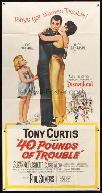 3d477 40 POUNDS OF TROUBLE 3sh '63 Tony Curtis has women trouble, Suzanne Pleshette!
