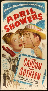 3d487 APRIL SHOWERS 3sh '48 colorful art of Jack Carson & Ann Sothern in musical!