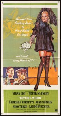 3d499 BETTER A WIDOW 3sh '69 sexy Virna Lisi goes from blushing bride to merry widow overnight!