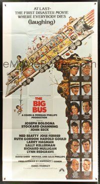 3d501 BIG BUS int'l 3sh '76 Jack Davis art, the first disaster movie where everyone dies laughing!