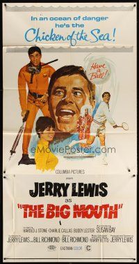 3d503 BIG MOUTH 3sh '67 Jerry Lewis is the Chicken of the Sea, hilarious D.K. spy spoof artwork!