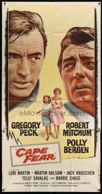 3d512 CAPE FEAR 3sh '62 Gregory Peck, Robert Mitchum, Polly Bergen, classic film noir!