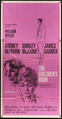 3d516 CHILDREN'S HOUR 3sh '62 close up artwork of Audrey Hepburn & Shirley MacLaine!